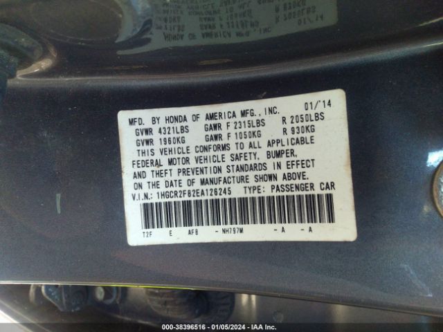 Photo 8 VIN: 1HGCR2F82EA126245 - HONDA ACCORD 