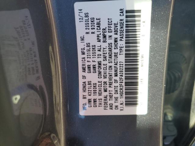 Photo 9 VIN: 1HGCR2F82FA092227 - HONDA ACCORD EXL 