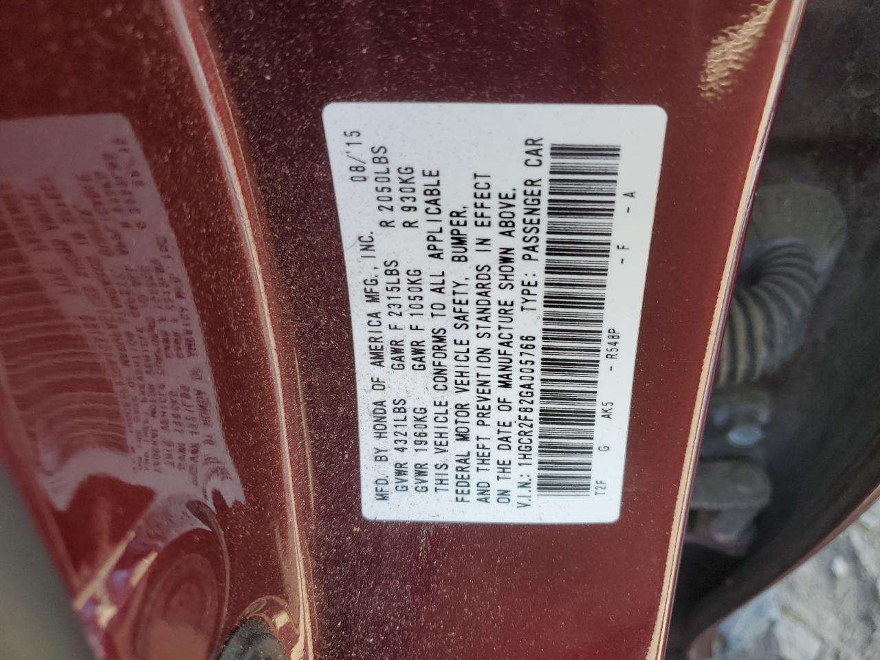 Photo 11 VIN: 1HGCR2F82GA005766 - HONDA ACCORD 