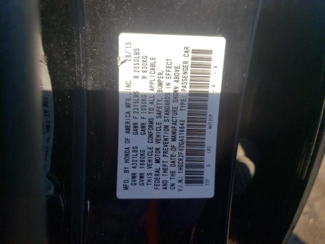 Photo 11 VIN: 1HGCR2F82GA016640 - HONDA ACCORD EXL 