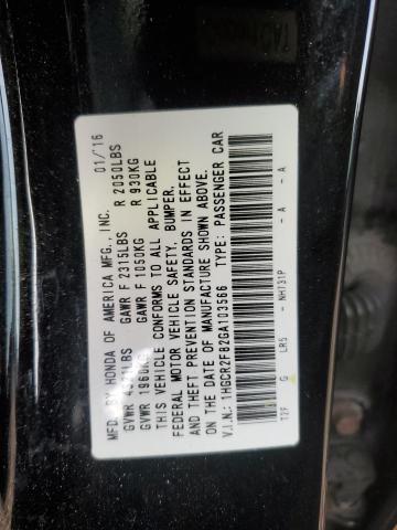 Photo 11 VIN: 1HGCR2F82GA103566 - HONDA ACCORD 