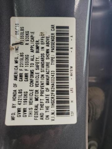 Photo 11 VIN: 1HGCR2F82HA002433 - HONDA ACCORD EXL 