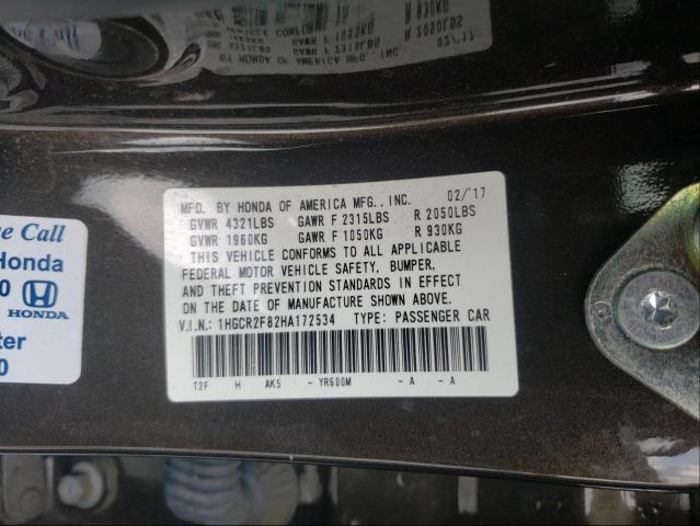 Photo 9 VIN: 1HGCR2F82HA172534 - HONDA ACCORD EXL 