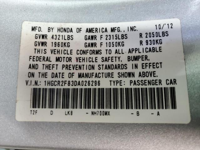 Photo 12 VIN: 1HGCR2F83DA026296 - HONDA ACCORD 