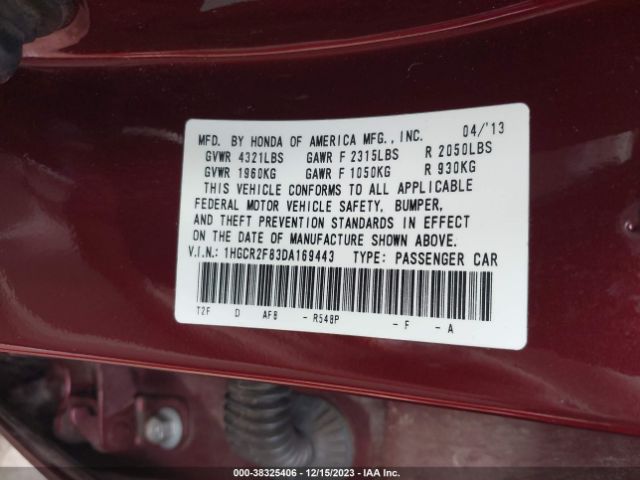 Photo 8 VIN: 1HGCR2F83DA169443 - HONDA ACCORD 