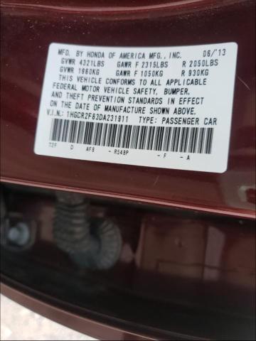 Photo 9 VIN: 1HGCR2F83DA231911 - HONDA ACCORD EXL 