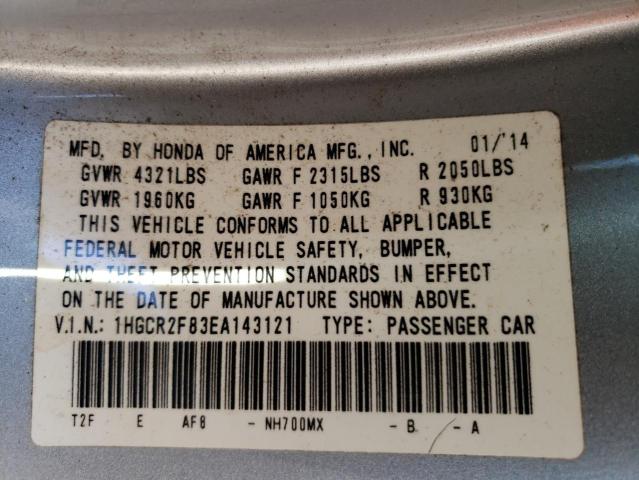 Photo 12 VIN: 1HGCR2F83EA143121 - HONDA ACCORD 