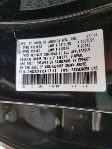 Photo 9 VIN: 1HGCR2F83EA177141 - HONDA ACCORD EXL 