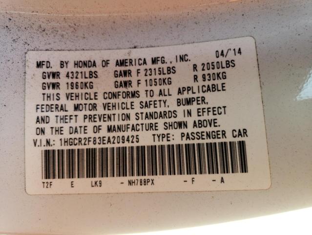 Photo 11 VIN: 1HGCR2F83EA209425 - HONDA ACCORD EXL 