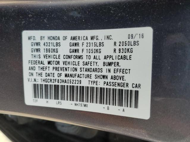 Photo 12 VIN: 1HGCR2F83HA052239 - HONDA ACCORD EXL 