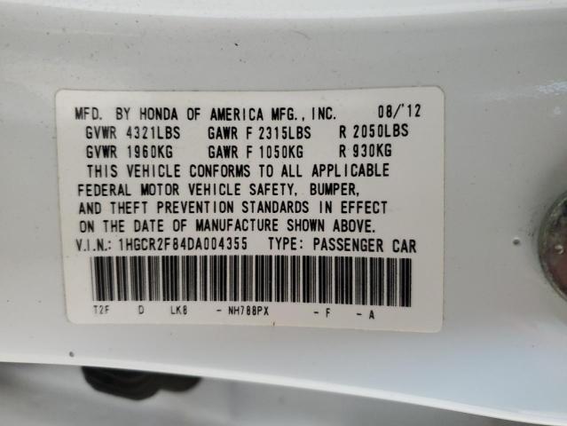 Photo 11 VIN: 1HGCR2F84DA004355 - HONDA ACCORD EXL 