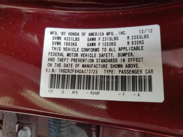 Photo 9 VIN: 1HGCR2F84DA073725 - HONDA ACCORD EXL 