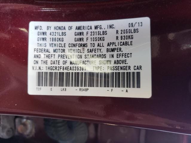 Photo 11 VIN: 1HGCR2F84EA035381 - HONDA ACCORD EXL 