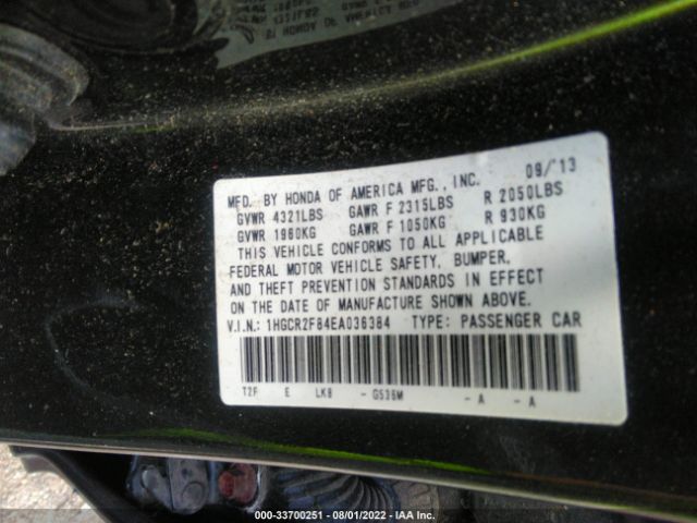 Photo 8 VIN: 1HGCR2F84EA036384 - HONDA ACCORD SEDAN 