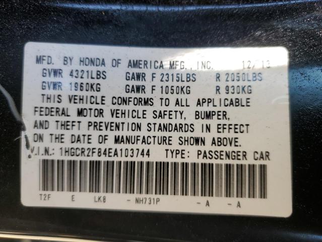 Photo 11 VIN: 1HGCR2F84EA103744 - HONDA ACCORD EXL 