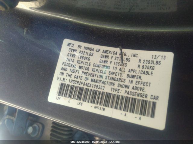 Photo 8 VIN: 1HGCR2F84EA109303 - HONDA ACCORD SEDAN 