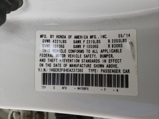 Photo 9 VIN: 1HGCR2F84EA237380 - HONDA ACCORD 