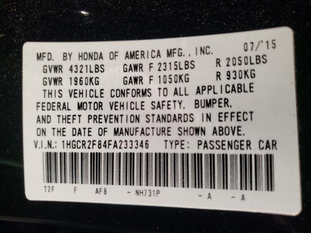 Photo 9 VIN: 1HGCR2F84FA233346 - HONDA ACCORD EXL 