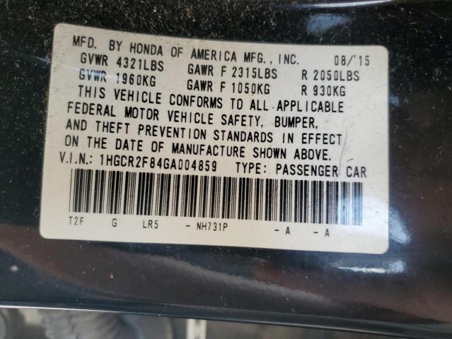 Photo 11 VIN: 1HGCR2F84GA004859 - HONDA ACCORD EXL 