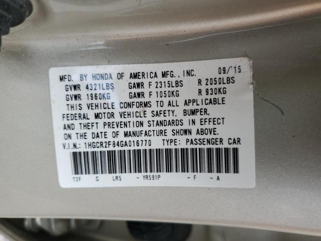 Photo 12 VIN: 1HGCR2F84GA016770 - HONDA ACCORD EXL 