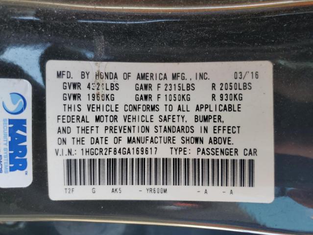 Photo 11 VIN: 1HGCR2F84GA169617 - HONDA ACCORD EXL 