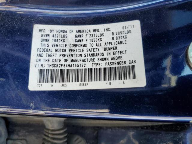 Photo 9 VIN: 1HGCR2F84HA155122 - HONDA ACCORD EXL 