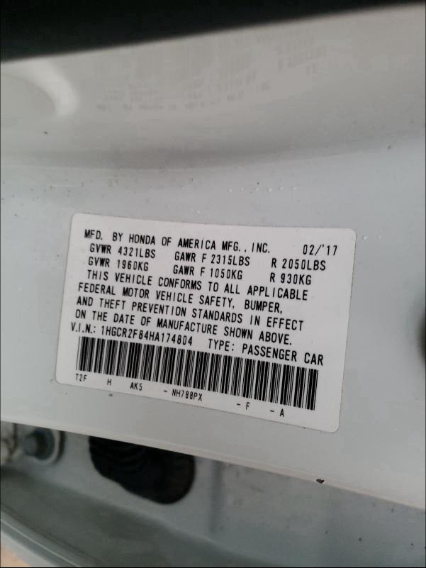 Photo 9 VIN: 1HGCR2F84HA174804 - HONDA ACCORD EXL 