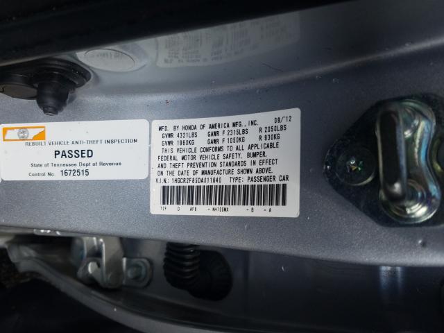 Photo 9 VIN: 1HGCR2F85DA011640 - HONDA ACCORD EXL 