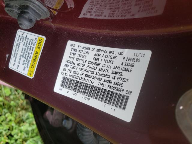 Photo 9 VIN: 1HGCR2F85DA070140 - HONDA ACCORD EXL 