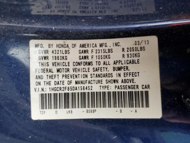 Photo 11 VIN: 1HGCR2F85DA156452 - HONDA ACCORD EXL 