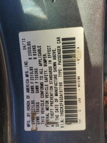 Photo 11 VIN: 1HGCR2F85DA167189 - HONDA ACCORD EXL 