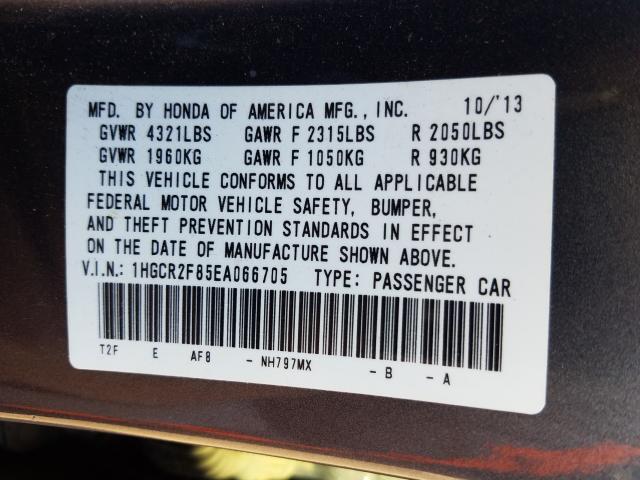 Photo 9 VIN: 1HGCR2F85EA066705 - HONDA ACCORD EXL 