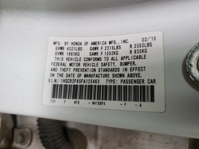 Photo 9 VIN: 1HGCR2F85FA125463 - HONDA ACCORD EXL 