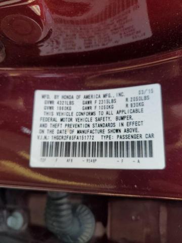 Photo 12 VIN: 1HGCR2F85FA151772 - HONDA ACCORD EXL 