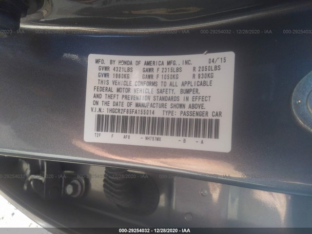 Photo 8 VIN: 1HGCR2F85FA155014 - HONDA ACCORD SEDAN 