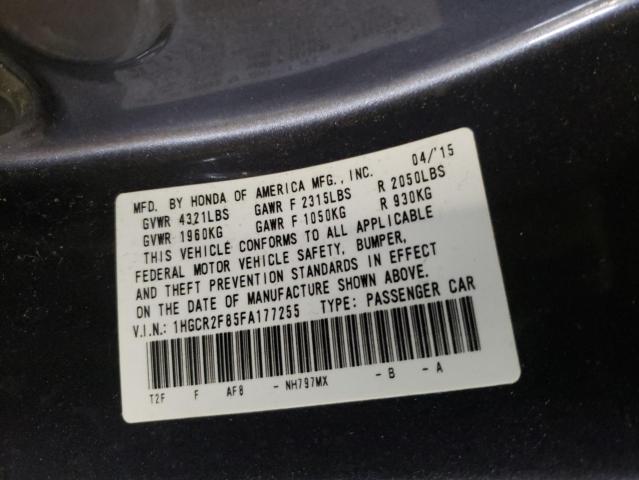 Photo 9 VIN: 1HGCR2F85FA177255 - HONDA ACCORD EXL 