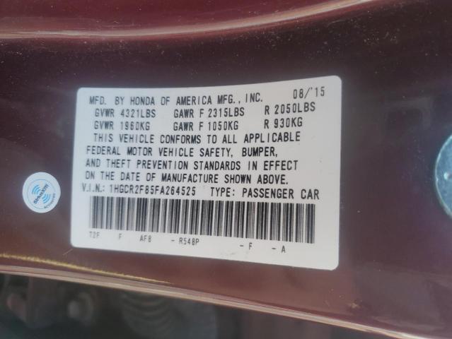 Photo 12 VIN: 1HGCR2F85FA264525 - HONDA ACCORD EXL 