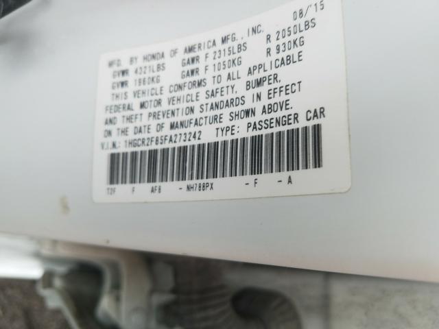 Photo 9 VIN: 1HGCR2F85FA273242 - HONDA ACCORD EXL 