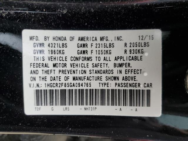 Photo 11 VIN: 1HGCR2F85GA094765 - HONDA ACCORD 