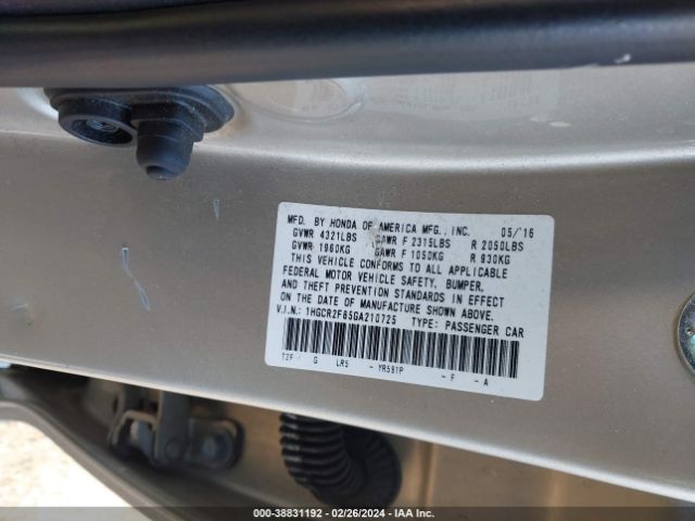 Photo 8 VIN: 1HGCR2F85GA210725 - HONDA ACCORD 