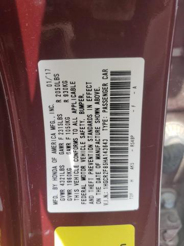 Photo 11 VIN: 1HGCR2F85HA143643 - HONDA ACCORD EXL 