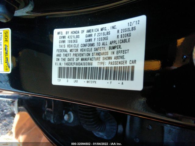 Photo 8 VIN: 1HGCR2F86DA080966 - HONDA ACCORD SDN 