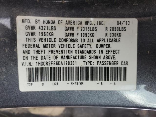 Photo 12 VIN: 1HGCR2F86DA170361 - HONDA ACCORD EXL 