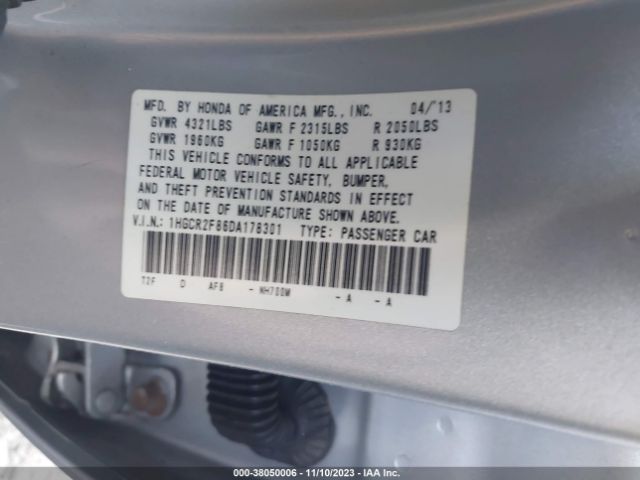 Photo 8 VIN: 1HGCR2F86DA178301 - HONDA ACCORD 