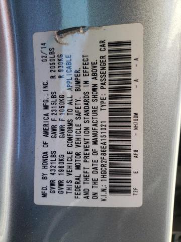 Photo 9 VIN: 1HGCR2F86EA151021 - HONDA ACCORD EXL 