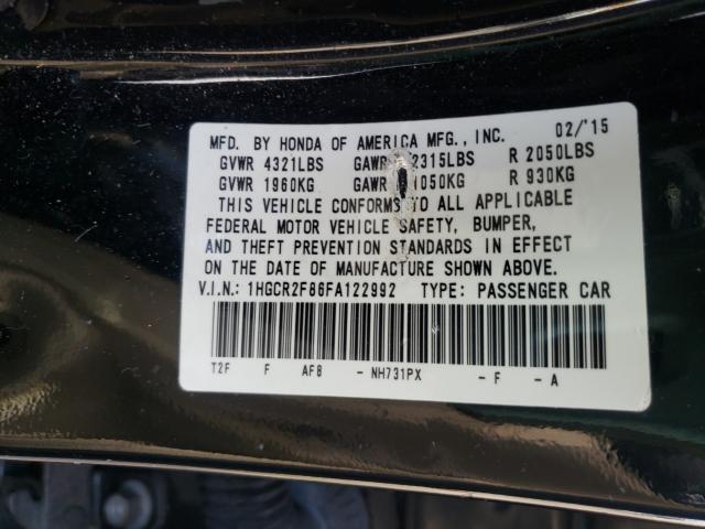 Photo 9 VIN: 1HGCR2F86FA122992 - HONDA ACCORD EXL 