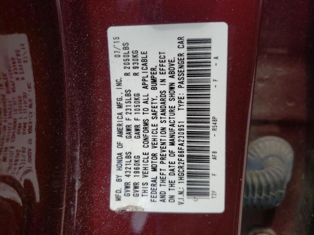 Photo 11 VIN: 1HGCR2F86FA230951 - HONDA ACCORD EXL 