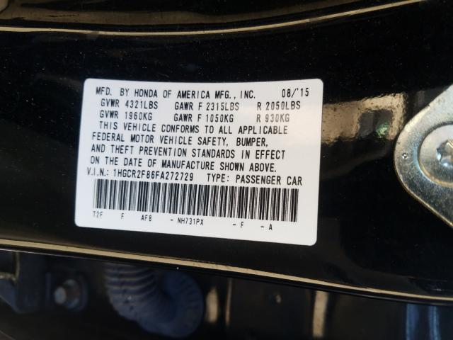 Photo 9 VIN: 1HGCR2F86FA272729 - HONDA ACCORD EXL 