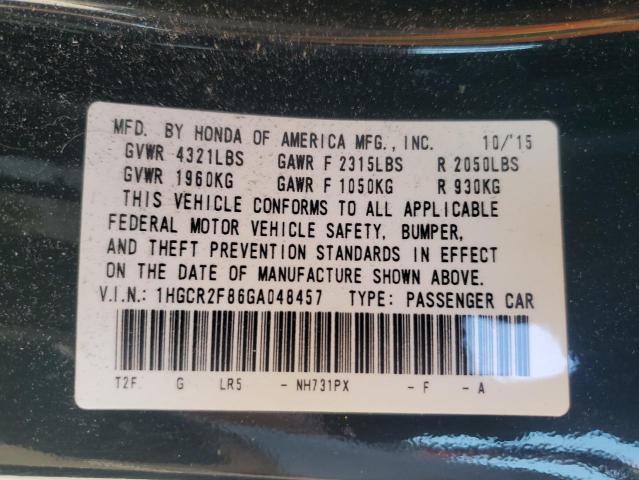 Photo 11 VIN: 1HGCR2F86GA048457 - HONDA ACCORD EXL 