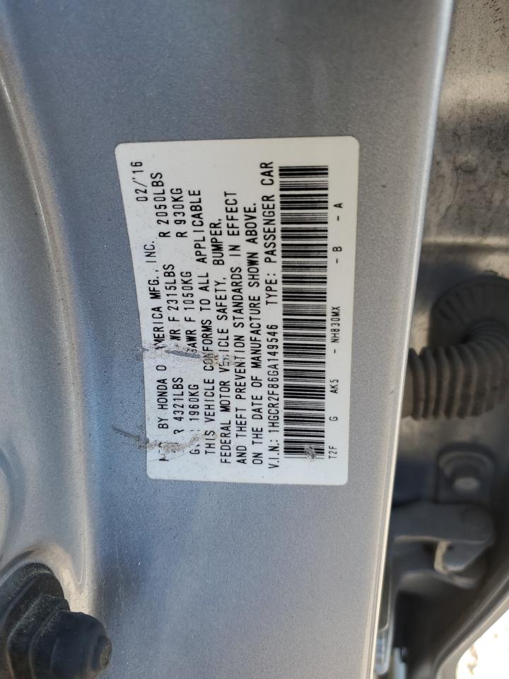 Photo 11 VIN: 1HGCR2F86GA149546 - HONDA ACCORD 